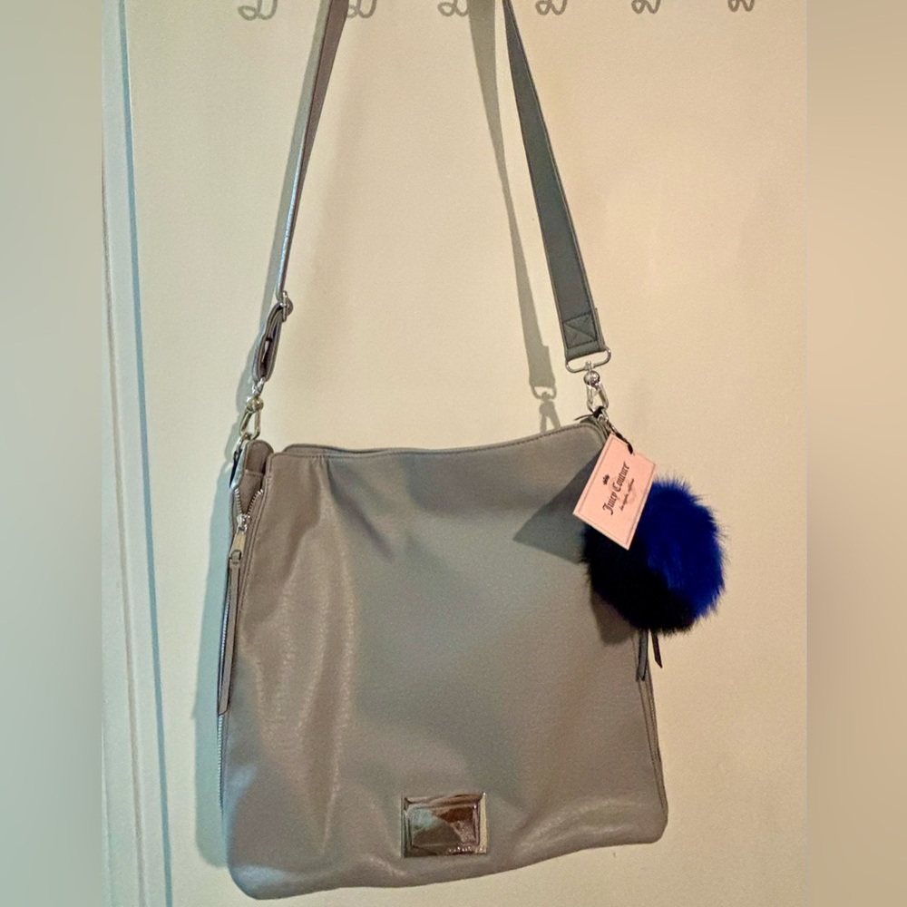 Juicy Couture Gray Shoulder Bag/tote with Charm
